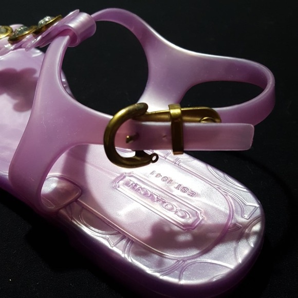 Coach "Paisley" flower jelly sandals - Picture 7 of 8